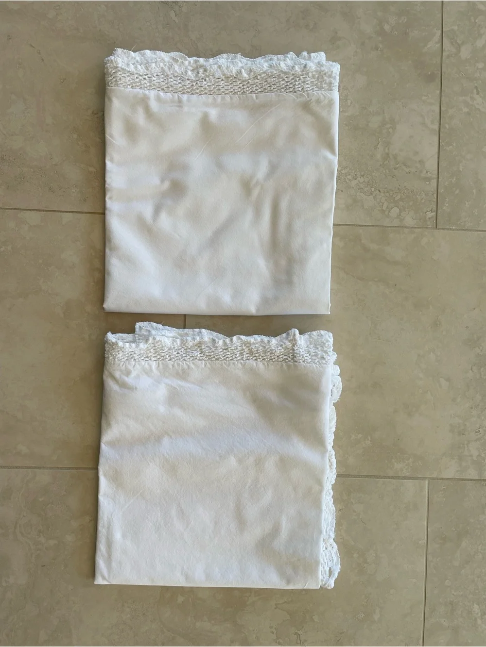 Piubelle White Decorative Lace-Edge Pillow Shams - Classic Home Bedding - Picture 13 of 14